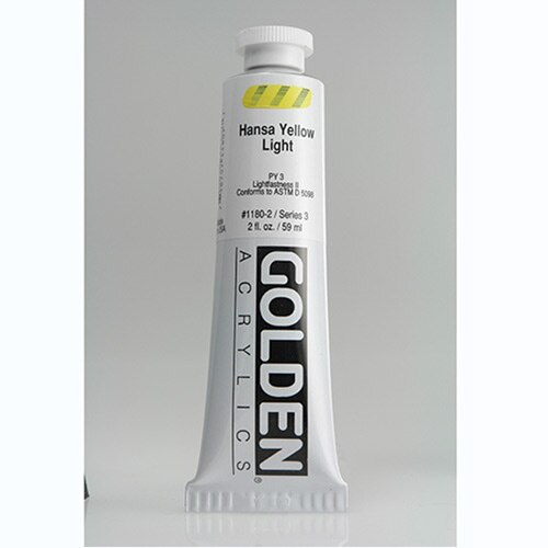 Golden, Heavy Body, Acrylic, Paint, 2oz, Hansa Yellow Light